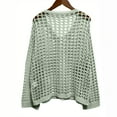 thumbnail image 4 of Rutainlusire Womens Trendy Loose Hollow Out Knit Sweaters Women's Fashionable Long Sleeved Solid Casual V-Neck Knitted Sweater, 4 of 6