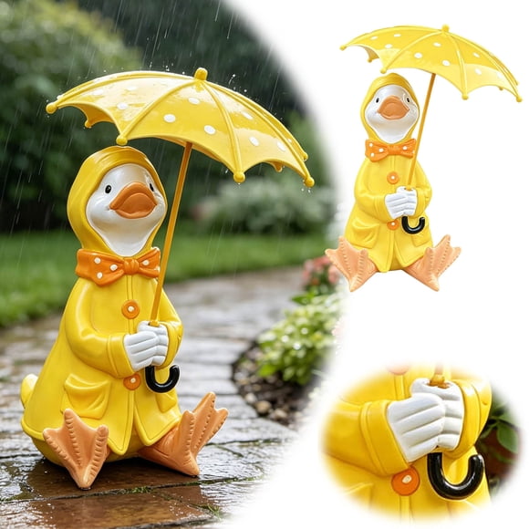 Outdor Sculpture Garden Statue Outdoor Art Quacking Yard Ornament Resin Waterfowl Figure