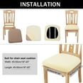 thumbnail image 7 of REGALWOVEN 6Pcs Velvet Dining Chair Seat Cover Elastic Stretchable Slipcovers, 18"x18" Cream, 7 of 7
