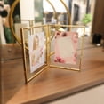 thumbnail image 5 of Gold Floating Frame ;x; Vertical Set For Picture x x x Tabletop Shelf Photo Frame Classy For Wedding Birthday Anniversary Home or Office Decor, 5 of 5