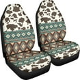 thumbnail image 2 of Yuyamidu Brown Cow Print Car Seat Covers Full Set of 2 Pcs Southwest Aztec Auto Front Seat Covers Waterproof Vehicle Interior Accessories, 2 of 6