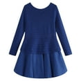 thumbnail image 1 of Little Girls Blue Sweater Top Cotton Voile Skirt Dress 7, 1 of 2