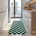 thumbnail image 4 of Black and Mint Green Checkerboard Pattern Kitchen Rug Mat,Kitchen Runner Rugs Non Skid Washable,Decorative Kitchen Floor Mats for Kitchen,Sink,Laundry,17"x47.2", 4 of 7
