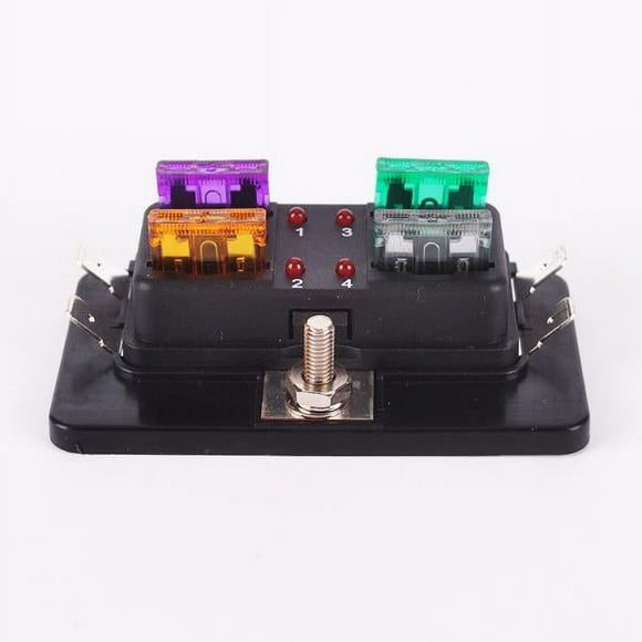 S SERENABLE Motorcycle Car LED Light 4 Way Fuse Box Wire Terminal Fuse Puller Ribbons