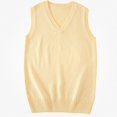 thumbnail image 2 of Teylalorva Women's Solid Color Sweater Vest V-Neck Sleeveless Fall Winter Layer Top Yellow Size M, 2 of 4