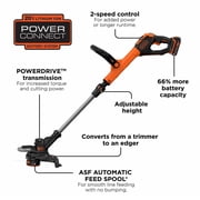 BLACK+DECKER LST522 20V MAX Lithium-Ion 12 Cordless 2 Speed String Trimmer / Edger