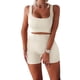thumbnail image 1 of Advancent Conjunto de 2 unidades para correr, trotar, Fitness, chaleco para mujer, pantalones cortos, Tops cortos transpirables para viajar, Kit Uniforme atlético Blanco S, 1 of 6