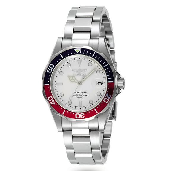 Invicta Pro Diver Quartz Silver Dial Pepsi Bezel Men's Watch 8933