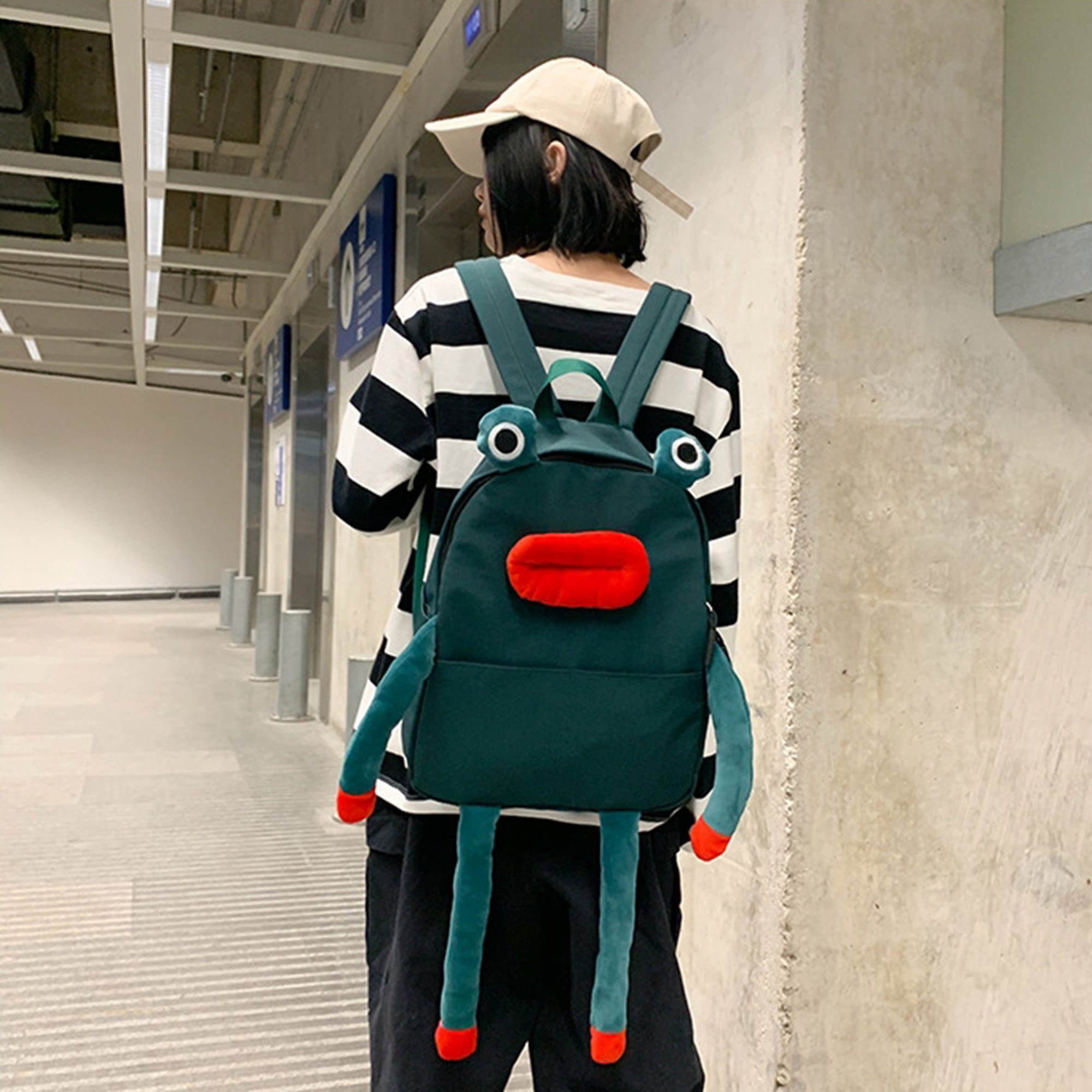 hirigin Women Cute Funny Backpack Cartoon Ugly Lovely Frog Campus