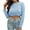 Blue, variant on Womens Fall Fashion 2022! QLEICOM Sweaters for Women, Women Casual Fashion Solid Pullover Long Sleeve Round-Neck Sweater On Clearance