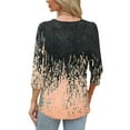 thumbnail image 3 of Hvot&aat Womens 3/4 Length Sleeve Tops Plus Size Crewneck Loose Fit Casual Shirts, 3 of 7