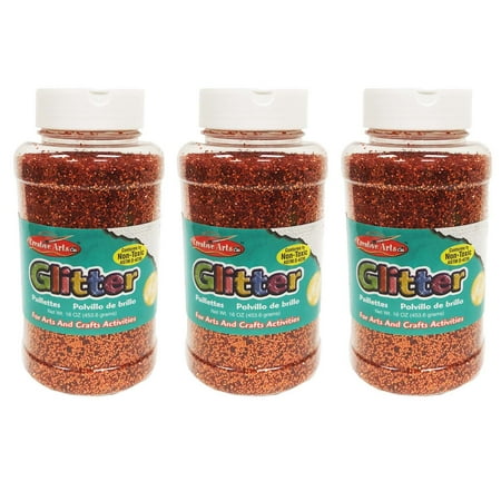 UPC: 0194629004355 | Charles Leonard Creative Arts Glitter 1 lb. Bottle Orange Pack of 3