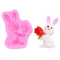 thumbnail image 3 of cpengpj Clearance 2 PC Easter Bunny Fondant Chocolate Cake Ice Mould Tray, 3 of 6
