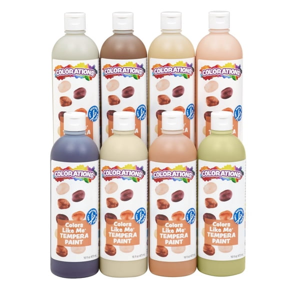 Colorations Colors Like Me Paraben-Free Washable Tempera Paint - Set of 8