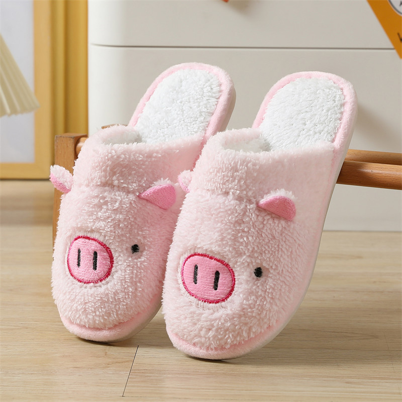 LANFIRE Chaussons Chauds En Peluche En Forme De Cochon, Rose, 36/38 EU