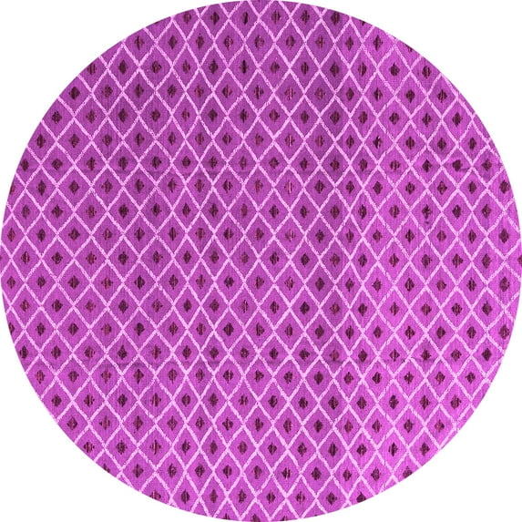Ahgly Company Indoor Round Abstract Pink Modern Area Rugs, 8' Round