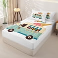 thumbnail image 2 of catabedysis Summer Fun Zipper Twin Comforter Sets with Fitted Sheet and 2 Pillowcases,Ice Cream Truck Print Zipper Bedding Set For Boys,Multicolor,Colorful Stars Reversible,4 Pieces, 2 of 7