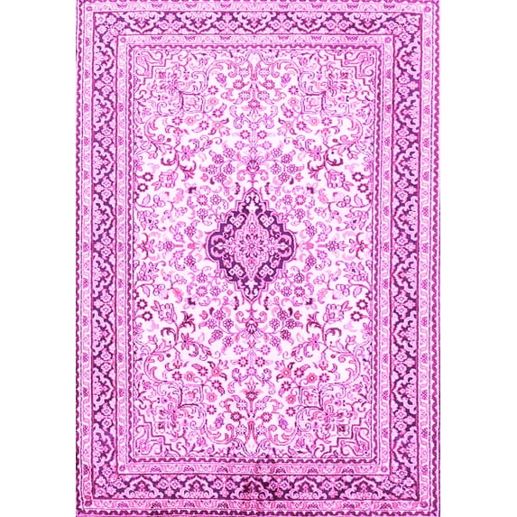 Ahgly Company Indoor Rectangle Medallion Pink Traditional Area Rugs, 5' x 8'