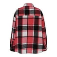 thumbnail image 4 of Otntypg Flannel Plaid Button Down Shirts for Women Lightweight Casual Fall Winter Long Sleeve Shacket Jacket Trendy Comfy Warm Outwear Tops with Pockets Red XL, 4 of 8