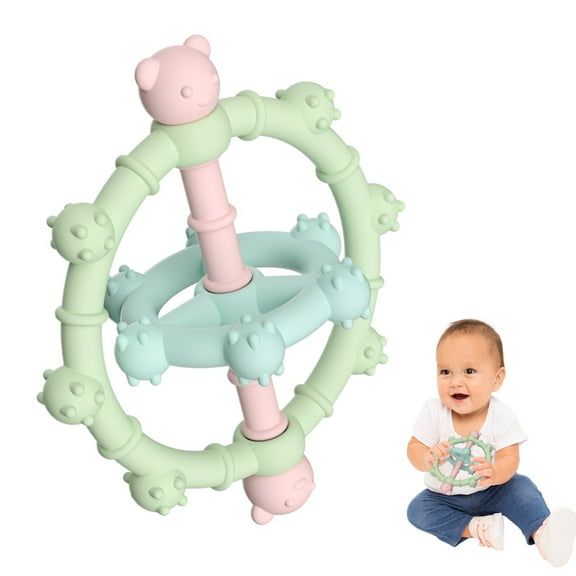 Baby Teething Toys for 0-6 6-12 Months, Food Grade Silicone BPA-Free for Babies 0 3 6 9 12 18 Months, Newborn Infant Learning Developmental Toys- Blue