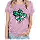 thumbnail image 1 of Camisetas de Manga Corta para las Mujeres de Moda Imprimir Cuello Redondo Camiseta, Mezcla de Poliéster Ligero para Primavera Verano Otoño, 1 of 8