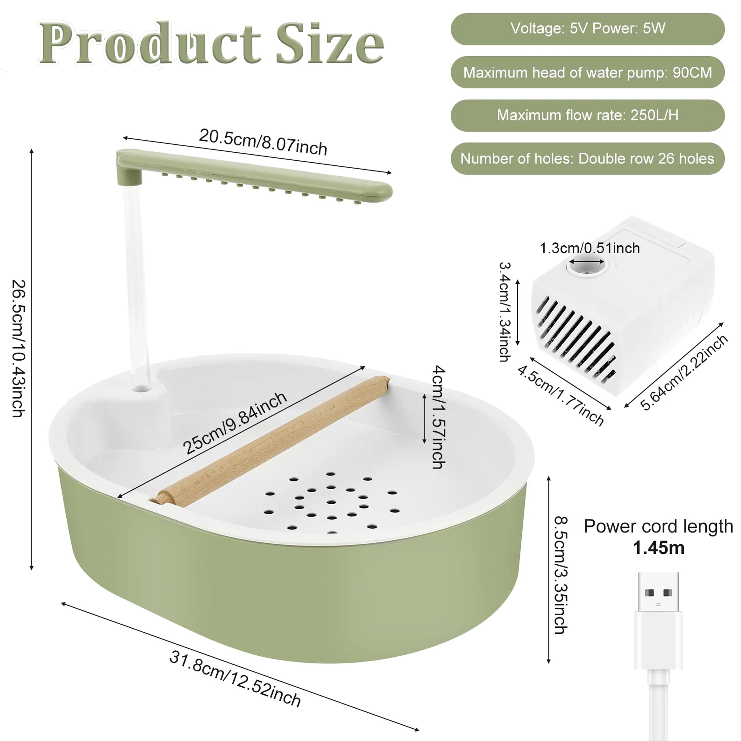 Automatic Bird Bath with USB Shower Pump 2026 New, USB Powered Circulation Pump Automatic Rain Shower,  Easy Clean for Parakeet Budgie Cockatiel