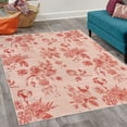 thumbnail image 2 of Botanical Decorative Rug, Vintage Floral Pattern Victorian Classic Royal Inspired Plants Modern Art, Quality Carpet for Bedroom Dorm and Living Room, 6 Sizes, Dark Coral, by Ambesonne, 2 of 4