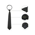 thumbnail image 3 of CORbA CHIC para el Día del Padre Corbata de Hombre Pre-atada con Cierre de Cremallera Color Sólido Formal Casual Corbata Ancha Ajustable Negra Larga 48cm/18.9', 3 of 5