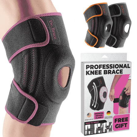 DR. BRACE ELITE Knee Brace with Side Stabilizers & Patella Gel Pads for Maximum Knee Pain Support and fast recovery for men and women-Please Check How To Size Image (X-Large, Orion)