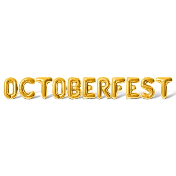 Letter Balloons - OCTOBERFEST 16" Inch Alphabet Letters Foil Mylar Balloon Octoberfest Party Banner (Gold)
