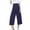Navy, variant on Capri Pants for Women Summer Casual Lightweight Elastic High Waist Wide Straight Leg Flowy Cropped Plazzo Pants