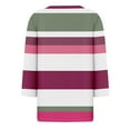 thumbnail image 5 of cfhntfmh Hauts à Manches 3/4 pour Femmes Automne 2024 Chemises Habillées Tendance à Blocs de Couleur Décontractées Col en V T-Shirts, 5 of 5