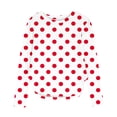 thumbnail image 3 of AINIYS Tops for Kids Girl Trendy Print Crewneck Long Sleeve Shirts Tops Casual Hem Side Split Pullover for Kids Red 3 Years, 3 of 7