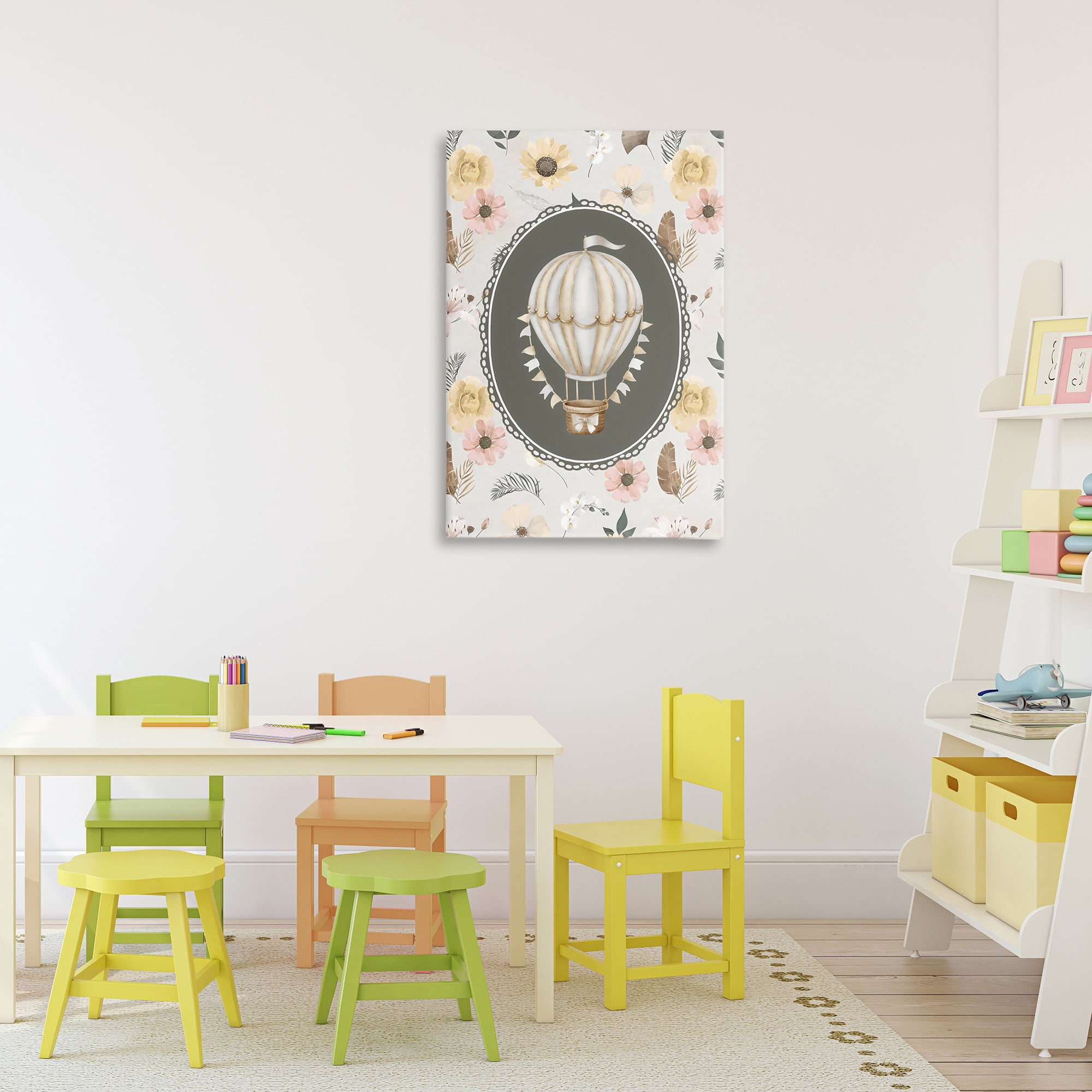Stupell Industries Sunnyside Balloon over Florals Canvas Wall Art, design by Ink Drop Loft