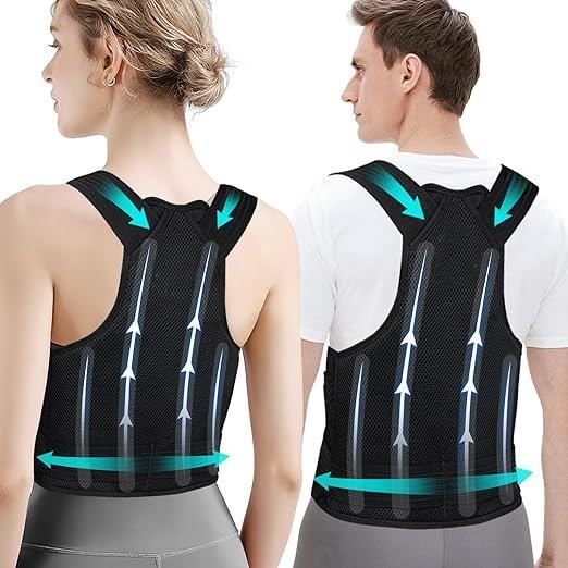 Posture Corrector Back Support for Women and Men, Back Belt for Straightening Back - Back Straightener Lumbar Support Comfortable Breathable-M