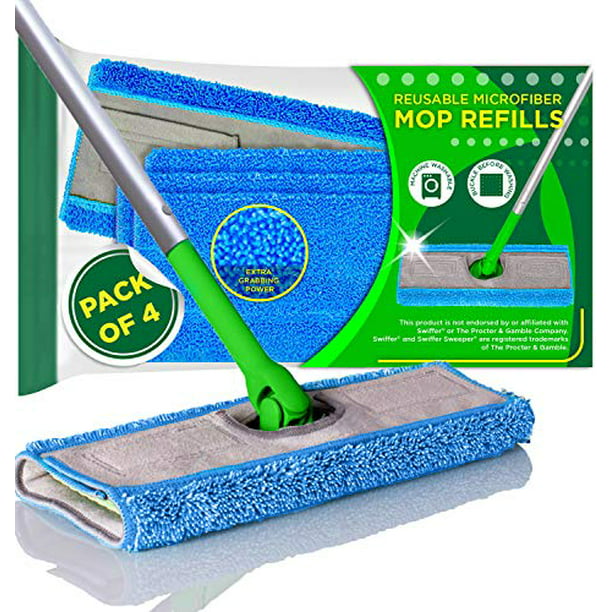 Microfiber Mop Pads Compatible with Swiffer Sweeper, 4-Pack (Mop is Not  Included) - Walmart.com