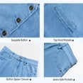 thumbnail image 5 of Women Two Piece Denim Set Button Down Backless Tank Top and Wide Leg Jeans Suits, 5 of 6