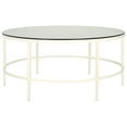 thumbnail image 4 of SAFAVIEH Couture Edmund Modern Round Tempered Glass Coffee Table, White, 4 of 11