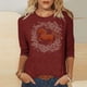 thumbnail image 1 of TaTaai Ladies 2026 New Year Graphic Print 3/4 Sleeve Blouse Round Neck Casual Top Holiday Celebration Festive Party Attire Gift, 1 of 5