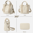 thumbnail image 5 of Small Tote Bag with Zipper Canvas Multiple Pockets Crossbody Bag Stylish Shoulder Bag Casual Satchel Hobo Bag Top Handle Messenger Bag, 5 of 6