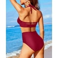 thumbnail image 6 of Admvng Swim Suits for Women Conservative Solid Strappy Back Set Two Piece Swimsuits Swimdress S-2XL, 6 of 6