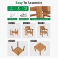 thumbnail image 3 of WINSOON 5-Piece HIPS All Weather Outdoor Patio Dining Sets, 1-Table 4-Chairs, Sturdy Frame & Easy to Install for Family Use，Teak, 3 of 6