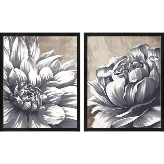 Great Art Now Charming Floral by Dogwood Portfolio, 2 Piece Framed Art Set Each 17.25"W x 21.25"H