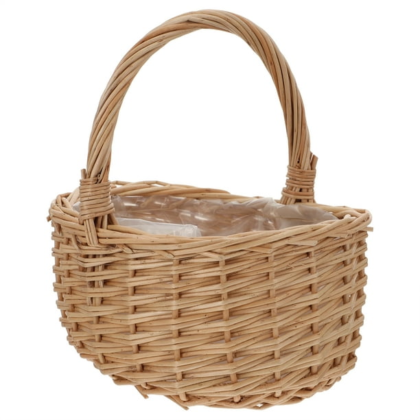 Basket Candy Rattan Wicker Gift Flower Baskets Handle Vegetable Storage