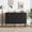 Black 3 Door, variant on Anoncndin 31.5 in Modern Sideboard Buffet Cabinet with Storage,Wood Accent Storage Cabinet with Herringbone Doors & Adjustable Shelf,Credenza Console Table for Dining Room Living Room Entryway