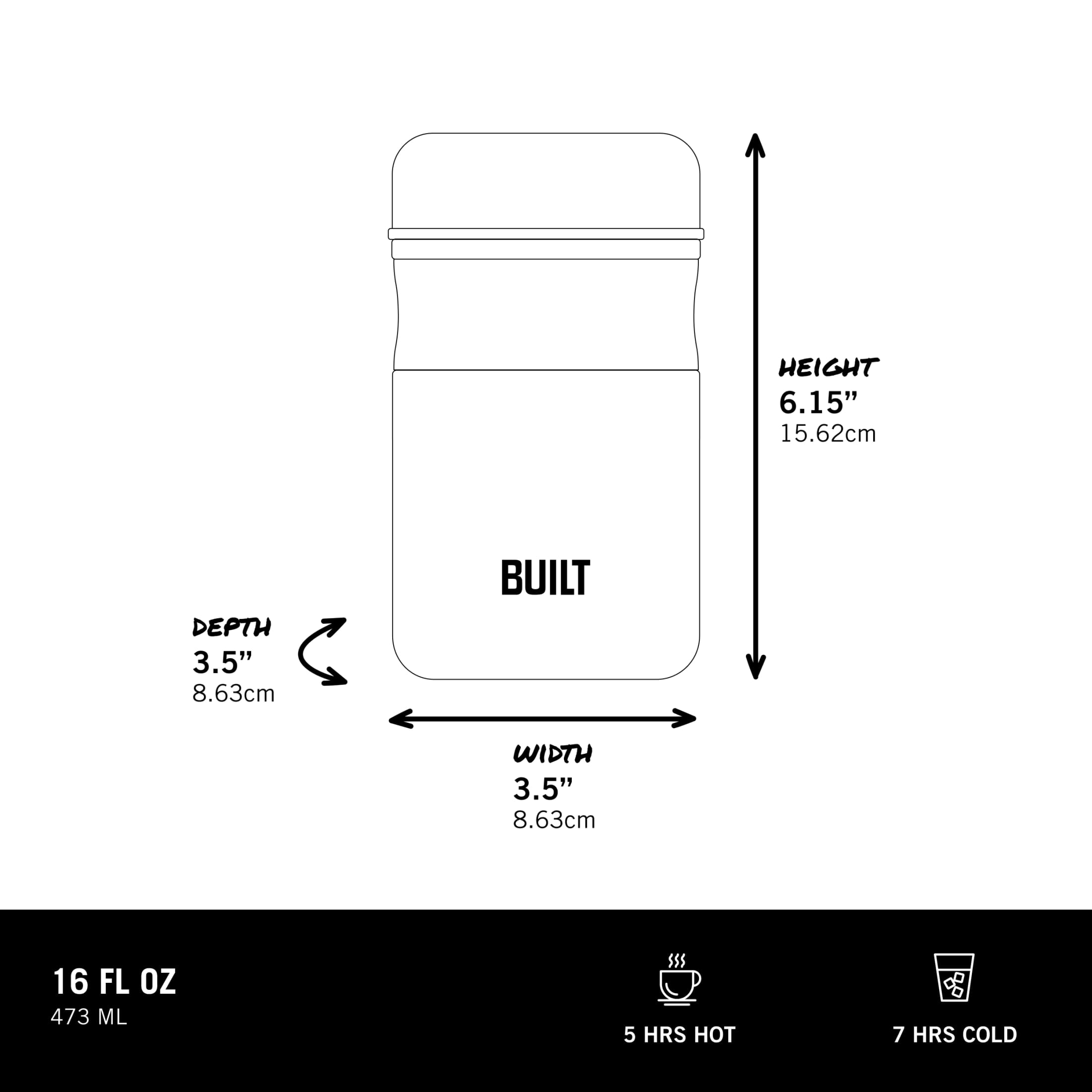 (2 pack) BUILT 16 oz Double-Wall Vacuum Insulated Food Jar, Sage Green