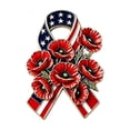 thumbnail image 2 of Remembrance Poppy Brooch Pin Memorial Day Veterans Day Enamel Flower Lapel Pin Commemorative Jewelry Gift For Remembrance Ceremony Parade Jacket Bag Outfit Accessory, 2 of 5