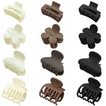 12Pcs Matte Hair Clips for Women and Girls,Small Claw Clips for Thin/Medium Fine Hair - Nonslip Jaw Clips (Beige, Brown, Black)