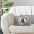 thumbnail image 2 of Red White Daisy Pillow Covers 12x20 Set of 2 Spring Summer Gray Grey Colored Decorative Throw Pillows Outdoor Modern Art Flower Pillowcase Lumbar Linen Cushion Case for Home Sofa Couch Bed, 2 of 6