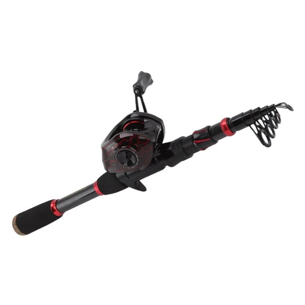 Kit de Caña de Pesca, Varilla de Pesca Telescópica de fibra de CarbroBrofo Flexible Ajusticable Ajustable Con Seduelos para Agua Salada